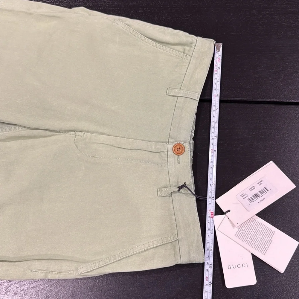 Gucci Green Cotton Embroidered Logo Pants Gucci Band - 30